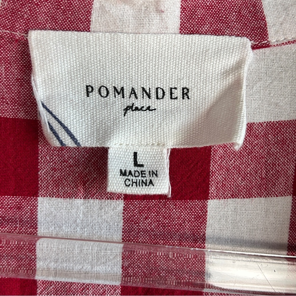 Tuckernuck Pomander Place size L Scarlett button down apple red gingham cotton - Picture 10 of 12